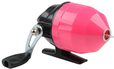 Amagogo Petit Moulinet, Moulinet de Pêche, Outil de Pêche, Compact, Pratique, Rotation à Grande, Rapport de Démultiplication de 2,6:1 pour l'eau S, Rose