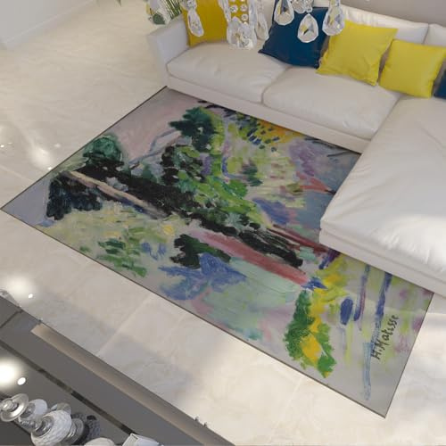 Pastel Pine Grove Halloween Rug 60x90cm Washable Non Slip Backing Neutral Area Rugs Soft for Dining Nook Under Coffee Table Fireplace Hearth Cabin Entry Cottage Sitting Room Easy Care Carpet
