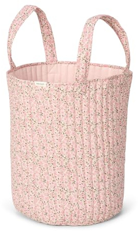 Little Dutch Aufbewahrungskorb Aufbewahrung für Spielzeug - Deckenkorb Spielzeugkorb Großer Korb Wendekorb - Babyzimmer Kinderzimmer Badezimmer - Fairy Floral - Fairy Garden rosa