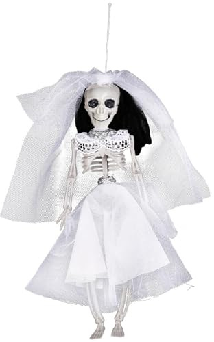 CHAKAE Figura realistica di scheletro di plastica decorazione di Halloween con giunti mobili per la casa infestante esposizione del partito di Halloween ornamento appeso a tema horror