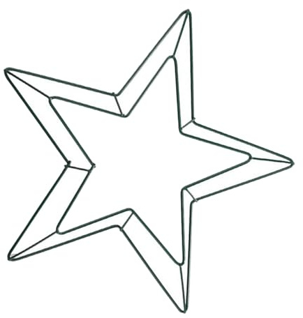 40cm Star Shape Iron Wire Wreath Frame for Christmas Crafting | Green Pentagram Hoop, Sturdy Reusable Holiday Decoration, for Weddings, Floral Arrangements and DIY Projects