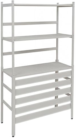 PROREGAL Aluminium Verkleidung für Klimaanlage/Wärmetauscher | HxBxT 163x90x38cm | Abdeckung Schutzgitter Regal | Grau-Weiß
