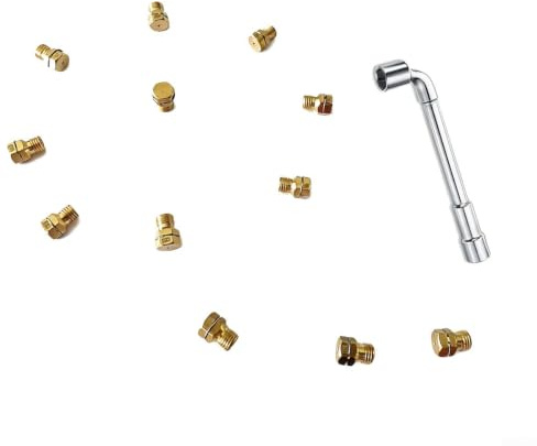 Gas Stove Conversion Kit Natural Gas to Propane Adapter Brass Orifice Set with Wrench for Cooker for lpg Nozzle Replacement Parts Gas Hob