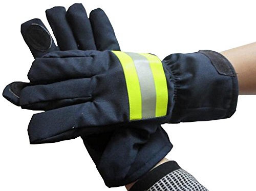 Babimax Arbeitshandschuhe Feuerbekämpfung 13x29cm hitzebeständig flammhemmend Isolierung wasserdicht mit Reflektierenden Riemen Feuerwehrmänner