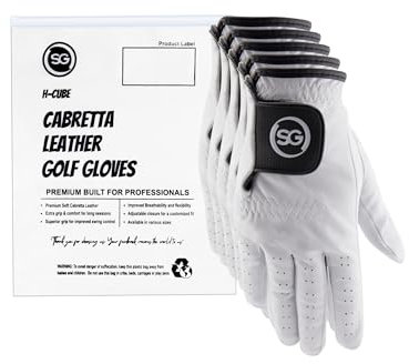Strike Golf marchio Golf all Weather guanti in morbida pelle Cabretta & Lycra mano sinistra – Taglia S/M/L/L/XL Dimensioni opzione – uomini (confezione da 5) donna (confezione da 4), Plain White