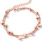 Cupimatch Armband Frauen Fein Pentagramm Edelstahl Doppelte Kette Verstellbar Damen Arm Schmuck, Rosegold