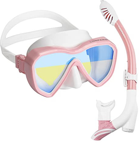 LUXPARD Schnorchelset Erwachsene, Anti-Fog Anti-Leck Schnorchelmaske, Taucherbrille mit Schnorchel für Schnorcheln, Schnorchelkit Tasche Inklusive