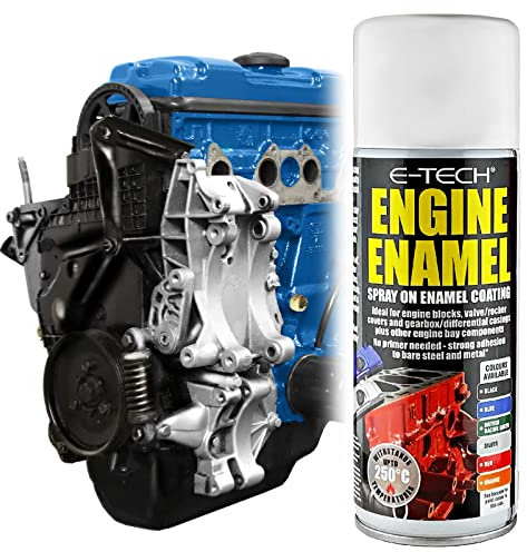E-TECH - Heat Resistant Engine Enamel Paint 400ml - Spray On High Temp Paint (Blue)