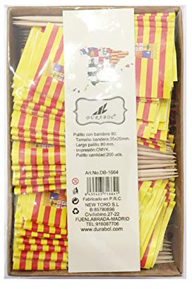 Durabol Palillos de Tapas con Bandera, Toothpick Flags Etiquetas Pequeñas para Magdalenas Decorar Tartas Bocadillos Cumpleaños Boda Fiesta de Bienvenida 3.5X2.5cm (ARAGÓN 200PCS)