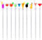 niCWhite Cocktail Stirrers Swizzle Sticks, 10pcs Acrylic Colorful Cocktail Mixer Stirring Sticks Drink Stirrers Stir Mixing Spoon with Wine Glass Patterns, Cocktail Accessories