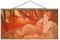 Stoffbild mit Posterleisten - Alfons Mucha - Abenddämmerung 50cm x 100cm Eiche