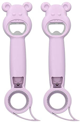 Jeffergarden 2Pcs Bottle Opener, 4‑in‑1 Can Opener Universal Classic Beer Opener Portable Manual Drinking Beverage Bottle Opener for Camping and Traveling(purple)