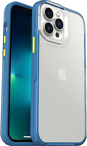 LifeProof SEE Case for iPhone 13 Pro Max / iPhone 12 Pro Max, Shockproof, Drop proof to 2 Meters, Ultra-Slim, Protective Thin Clear Case, Sustainably Made, Clear/Blue