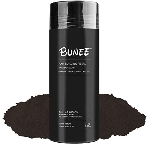 Streuhaar zur Haarverdichtung - Schütthaar, um den Haarmangel sofort zu verbergen - Haarpuder 100% natürlicher Baumwolle für Männer und Frauen (Dunkelbraun 27.5g)