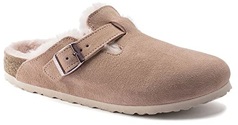 Birkenstock Boston Shearling Zoccoli da donna, rosa chiaro/rosa chiaro, rosa, 5 stretto US