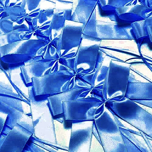 10 STK Autoschleifen Antennenschleifen,Handgemacht Satinband Deko Schleifen Auto Schmuck Braut Paar Dekoration Autoschmuck Hochzeitsschleifen für Hochzeit Party Geburtstag Geschenkenverpackung,Blau