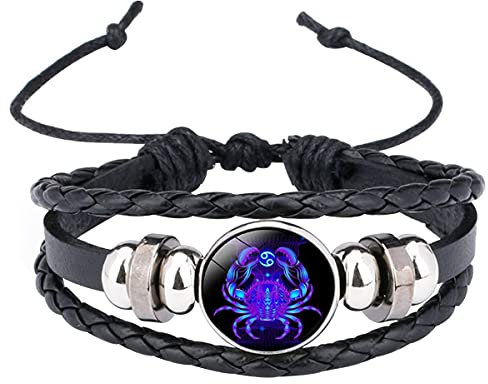 Caimeytie Children's/Women's Braided Bracelet Adjustable Constellation Signs of Zodiac Lucky Series/Cancer