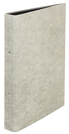 BIGSO RINGO Ringbuch mit 2 Ringen – schmaler Ordner aus Faserplatte und Papier mit Leinenoptik – Ringhefter für Dokumente, Klarsichthüllen oder Trennblätter – beige
