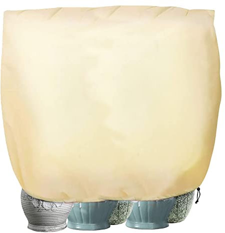 Voile Hivernage, Housses de Protection pour Plantes, Voile Hivernage Plante, Voile Hivernage pour Plantes avec Fermeture éclair et Cordon de Serrage pour Protection des Plantes, 120 x 180 cm