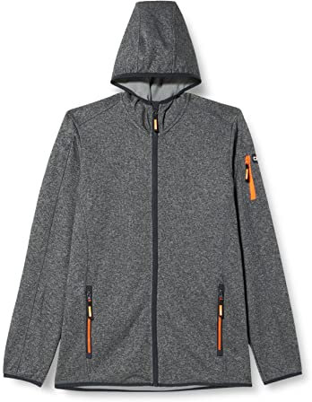 CMP, Hooded Knit Tech fleece, ANTRACITE-CEMENTO, 116