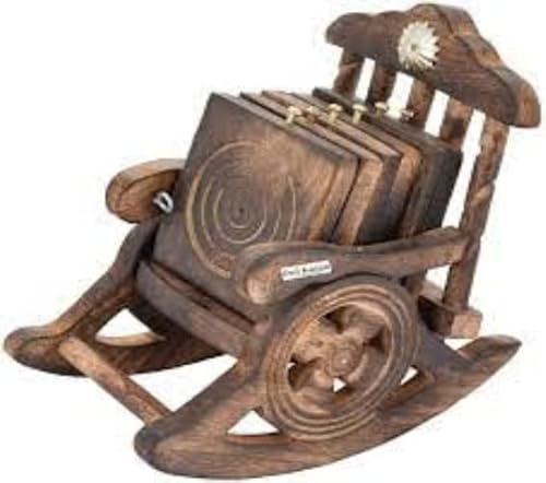 Vintage Ally Untersetzer, handgefertigt, antikes Miniatur-Schaukelstuhl-Design, Tee-/Kaffee-Untersetzer, Set mit 6 Untersetzern