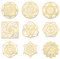 OLYCRAFT 9 Stück Heilige Geometrie Metall Aufkleber 40mm Gold Pyramide Aufkleber Edelstahl Aufkleber Für Sammelalben DIY Kunstharz Handwerk Telefon Wasserflasche Dekoration