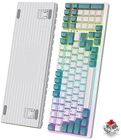 K3 Mechanical Keyboard Ultra-Compact Mini 98 Keys Wired Type C USB Apex Pro Kontrol Freek NKRO Water-resistant 10 Chroma RGB Illuminated LED Clicky Optical Linear Red Switch for PC/Mac Gamer Typist
