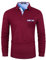 VMSUCIJ Poloshirt Herren Langarm Baumwolle Regular Slim Fit Plaid Denim Golf Polohemd M-3XL,Rot,XL