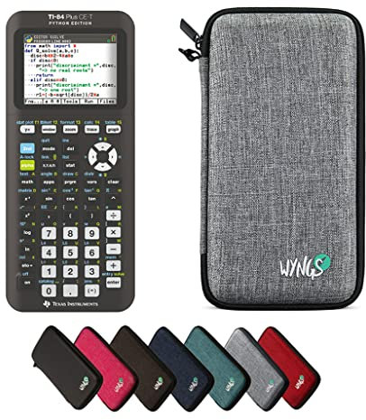 TI-84 Plus CE-T Python Edition inklusive Schutztasche von WYNGS in Hellgrau - Basic Set