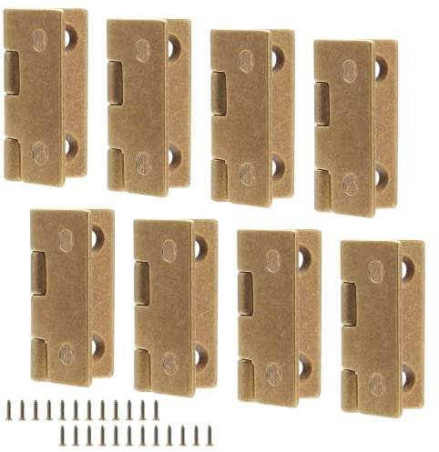 Suiwotin Lot de 8 charnières en laiton de 2,5 cm, mini charnières de porte d'armoire, charnières de boîte pour bijoux, boîte en bois, charnières de meubles de petit placard (bronze)