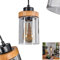 Hängeleuchte Amignon, moderne Deckenlampe aus Metall/Holz/Glas in Schwarz/Natur/Rauchfarben, Leuchte im modernen Design mit Glasschirmen, Höhe max. 150 cm, 1-flammig, 1 x E27, ohne Leuchtmittel