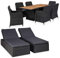 Gecheer 9-TLG. Gartenmöbel mit Auflagen Gartenset Sitzgarnitur Gartengarnitur Gartensofa Sofagarnitur Poly Rattan Schwarz