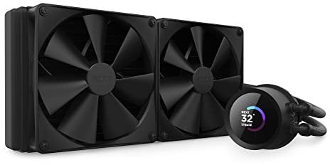 NZXT Kraken 280 - RL-KN280-B1 - 280mm AIO CPU Liquid Cooler - Customizable 1.54 Square LCD Display for Images, Performance Metrics and More - 2 x F140P Fans - Black