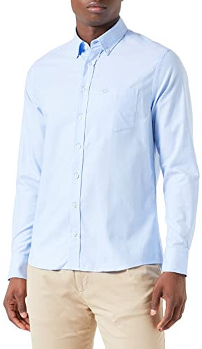 bugatti Herren Hemd Langarm Modern Fit Button-Down Kragen Basic Baumwolle Soft Cotton