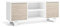 Skraut Home | Meuble TV 140 avec 2 Portes | 140 x 40 x 57 cm | pour Salon/Salle à Manger | Modèle Wind | Finition Couleur Blanc/Chêne