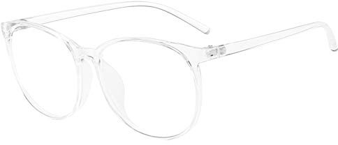 Schutzbrille Kinder Blaulichtfilter Brille Ohne Sehstärke Gaming-Brille Computer-Ermüdungs-Blaulichtfilter-Brille Falsche Brille Brille Oval (White, One Size)