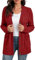 GRECERELLE Damen Strickjacke Strick Cardigan Lange Elegant Strickjacken mit Taschen mit Knöpfen Strickwaren Übergroße Pullover Strickmantel für Herbst Winter Frühling (Ziegelrot, M)