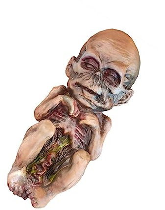 Toyvian Halloween Gruselige Babypuppe Ornament Horrorgestalt für Spukhaus Dekoration Hochwertige und Halloween für Zuhause Büro und Veranstaltungen