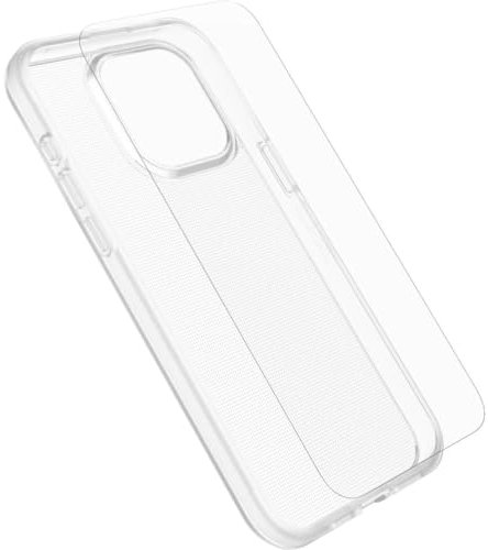 OtterBox Drop Protection Bundle for iPhone 15 Plus, React Series Case Tested to Military Standard and Glass Screen Protector, Clear