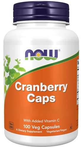 Now Foods, Cranberry Caps, Cranberry avec Vitamine C, Haute Dosé, 100 Capsules végétaliennes, Testé en Laboratoire, Végétarien, Sans Soja, Sans Gluten, Sans OGM