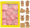 8 Pcs Animal Cookie Cutters for Kids - 3D Pink Biscuit Cutters for Baking Super Bros Shapes - Plastic DIY Fondant Pastry Cake Decoration Set