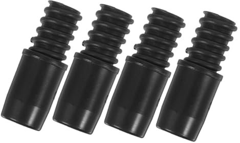 PartyKindom 4pcs Threaded Handle Tips for Broom Poles Plastic Replacement Adapter for Household and Commercial Cleaning Black