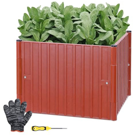 Aututer Aiuola rialzata, creativa fai da te, robusta fioriera per esterni, facile da montare, design multifunzionale, aiuola rialzata per giardino, verdure, fiori, triangolo quadrato