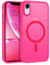 GaoBao iPhone XR Hülle, Magnetisch Handyhülle iPhone XR für MagSafe, Durchscheinende Matte Magnetische Stoßfeste Anti-Fingerabdruck Schutzhülle, Handyhülle iPhone XR für iPhone XR 6.1, Rose Rot
