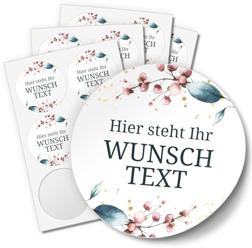 24 PERSONALISIERTE Aufkleber Wunschtext individualisiert Gastgeschenk Namen Datum Etiketten rund 4cm Motiv 3