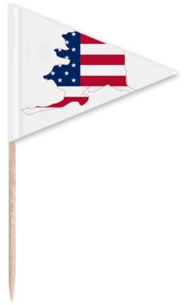 Cupcake-Topper, Motiv: Alaka, USA, Zahnstocher, Dreieck, Flagge