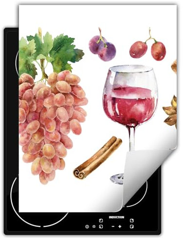 DarHaus Coperchio Piano Cottura 40x52 cm Cucina Copri Fornelli Tappetino Induzione Antiscivolo Piastra Protezione - Vino - cucina