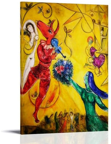 JUYOZ Marc Chagall Painter Works《The Dance》Poster Room Aesthetic Print Art Wall Painting Canvas Modern Bedroom Decor 16x24inch(40x60cm)