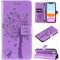 Hancda Case for iPhone 11, Leather Case Wallet Flip Cover with Card Holder Slot Flowers Design Pattern Magnetic Stand Strap Shockproof Protective Phone Case Cover for iPhone 11,Purple