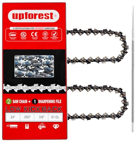 24 Chainsaw Chain 3/8 Pitch, 050 Gauge, 81 Drive Links Fits Echo CS-451, CS-452, Husqvarna H80-81 Stihl 33RS381E,Homelite 330, 360,Poulan 306, 330, 3400 Craftsman 358.35483 and More 72MLPX81